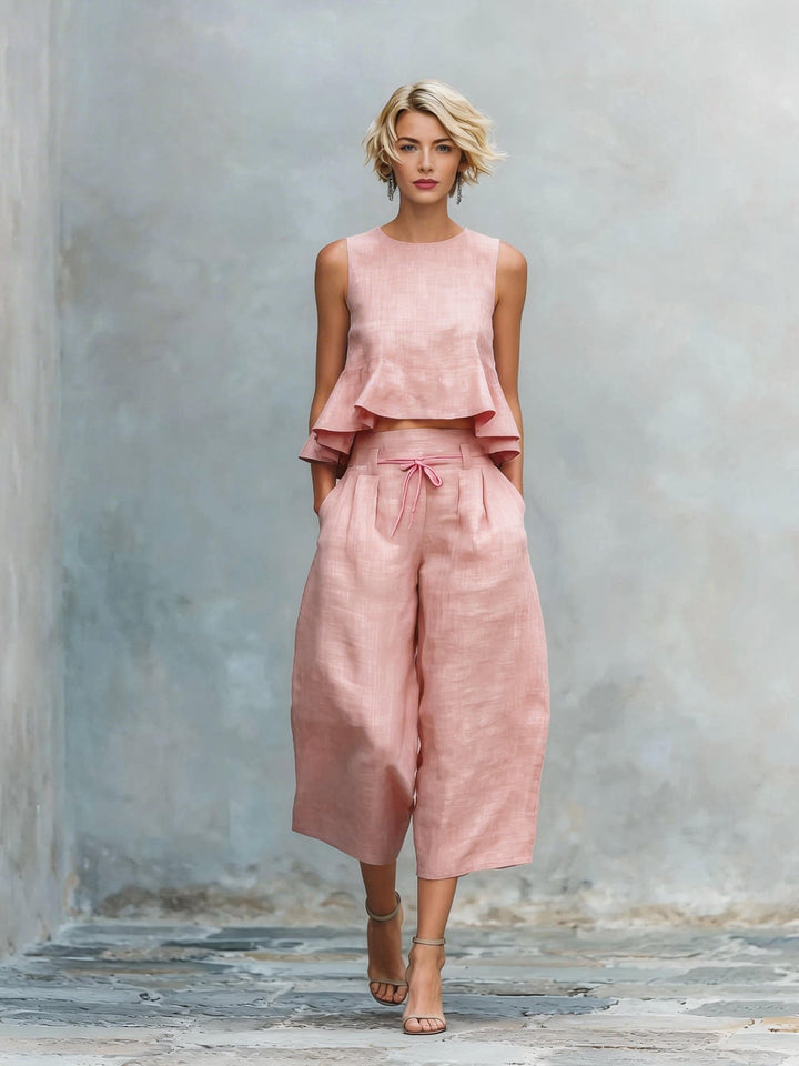 M&H | Two-Piece Set with Ruffled Hem