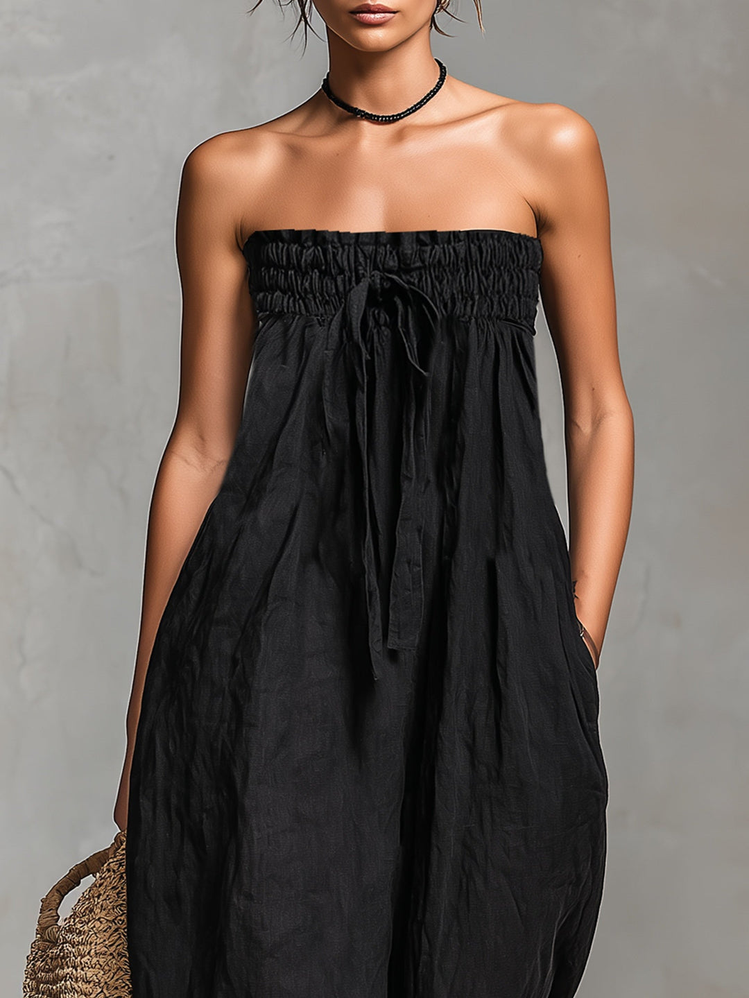 M&H | Strapless Bow Jumpsuit