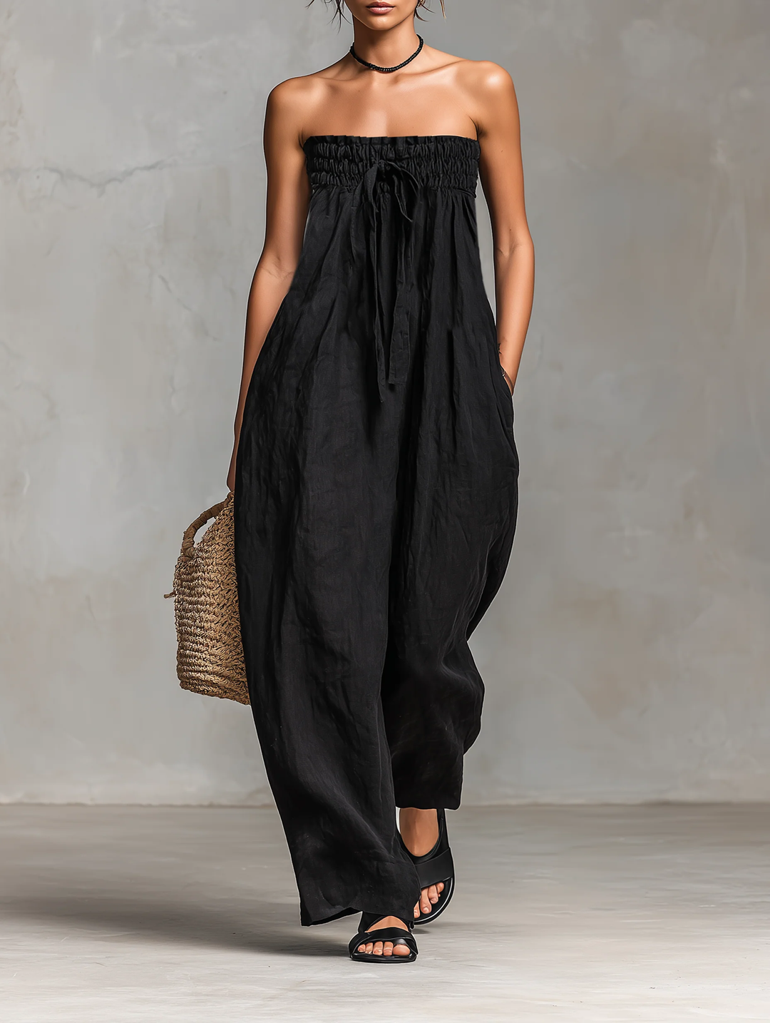 M&H | Strapless Bow Jumpsuit