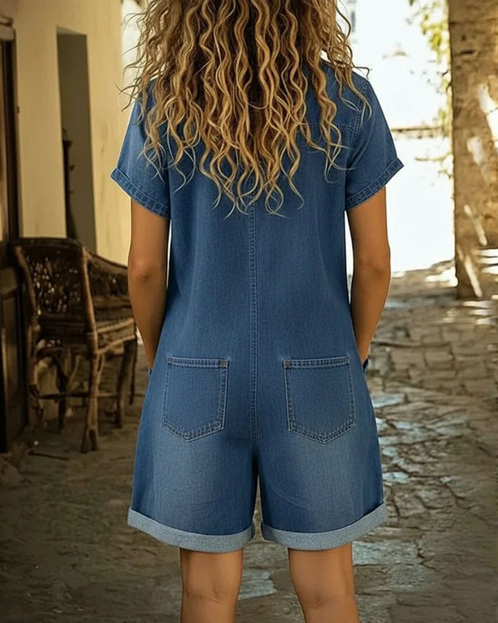 Delya - Short Sleeve Playsuit Dress